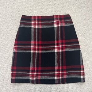 Talbots Red and Black Plaid Mini Skirt